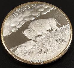 Bison, North American Wildlife Series, 2 Troy Oz. 999 Fine Silver round