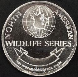 Bison, North American Wildlife Series, 2 Troy Oz. 999 Fine Silver round