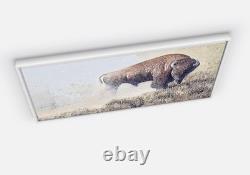 Bison Original 18 x 28 framed Artist Embellished Canvas Print