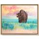 Bison Original Colorful Modern Signed 16x20 Acrylic Painting Home Decor Art BA&Ccedil;H