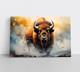 Bison Painting on Framed Canvas Wall Art, American Plains Buffalo Animals Decor