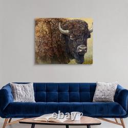 Bison Portrait I Canvas Wall Art Print, Wildlife Home Decor
