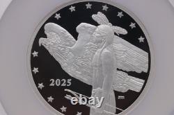 Bison Silver-Dollar 5-oz NGC Proof US-Mint Mercanti Hand-Signed Mesa-Grande FDI