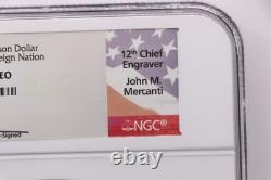 Bison Silver-Dollar 5-oz NGC Proof US-Mint Mercanti Hand-Signed Mesa-Grande FDI