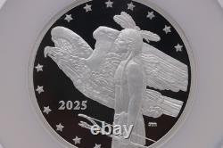 Bison Silver-Dollar 5-oz NGC Proof US-Mint Mercanti Hand-Signed Mesa-Grande FDI