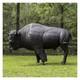 Bison Statue Life Size Bronze Painted Buffalo Sculpture, No Rust Aluminum