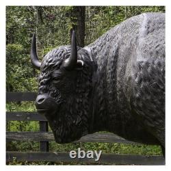Bison Statue Life Size Bronze Painted Buffalo Sculpture, No Rust Aluminum