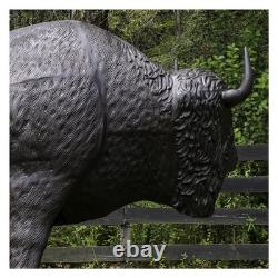 Bison Statue Life Size Bronze Painted Buffalo Sculpture, No Rust Aluminum