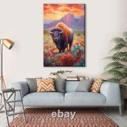 Bison Wall Art Canvas Print Texas Wildlife Extra Large Decor Living Room Decor