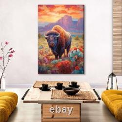 Bison Wall Art Canvas Print Texas Wildlife Extra Large Decor Living Room Decor