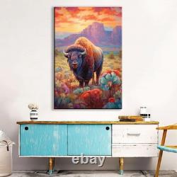 Bison Wall Art Canvas Print Texas Wildlife Extra Large Decor Living Room Decor