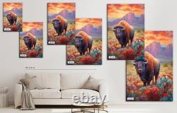 Bison Wall Art Canvas Print Texas Wildlife Extra Large Decor Living Room Decor
