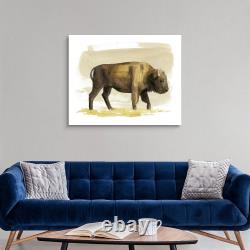 Bison Watercolor Sketch I Canvas Wall Art Print, Wildlife Home Decor