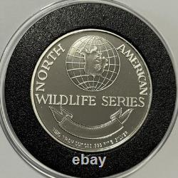 Bison Wildlife Series Proof Coin 2 Troy Oz. 999 Fine Silver Round Medal Buffalo