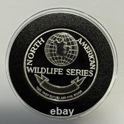 Bison Wildlife Series Proof Coin 2 Troy Oz. 999 Fine Silver Round Medal Buffalo