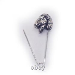Bison head with Safety Pin Sterling Silver Bison Head