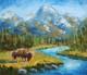 Bison in Wyoming 10x12 Grand Teton Landscape Oil Painting Buffalo Handmade