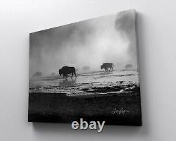 Bison in the Mist, Yellowstone Wall art, Paper, Canvas, Metal & Acrylic options