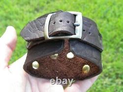 Bison leather cuff Bracelet Indian Head coin nice gift motorcycle biker unique