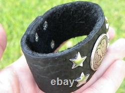 Bison leather cuff Bracelet authentic Walking Liberty Eagle Half dollar coin