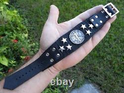 Bison leather cuff Bracelet authentic silver Walking Liberty Half dollar coin