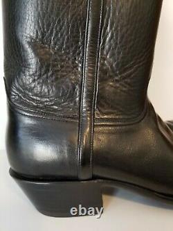 Black Jack Handmade Sz 12 D Black Buffalo Bison Leather Cowboy Boots
