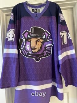 Bloomington Bison 2024-2025 Inaugural Season Hockey Fights Cancer Jersey #74