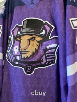 Bloomington Bison 2024-2025 Inaugural Season Hockey Fights Cancer Jersey #74