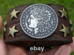Bracelet Bison leather various dates Morgan one dollar coin nice gift him her