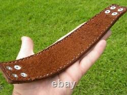 Bracelet cuff brown Alligator Crocodile Bison leather for 7 inch wrist size