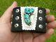 Bracelet sterling silver turquoise Bison leather cuff customize wrist size