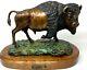 Bronze Sculpture 1992 16/50 America Bison Carl Wagner WStand 11 in Weighs 40 lbs