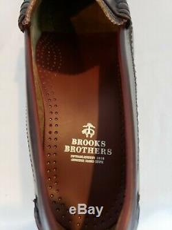 Brooks Brothers Mens Bison Penny Loafers Sz 10.5 D Goodyear Welt Burgundy New