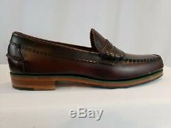 Brooks Brothers Mens Bison Penny Loafers Sz 10.5 D Goodyear Welt Burgundy New