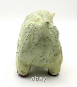 Brutalist Studio Pottery Bison Bull Sculpture Signed Cruz Vintage Abstract MCM