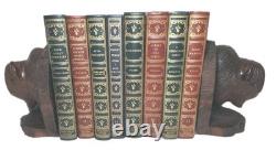 Buffalo Bison Head 5 Tall Carved Dark Brown Solid Wood Bookends 2 Piece Set