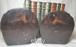 Buffalo Bison Head 5 Tall Carved Dark Brown Solid Wood Bookends 2 Piece Set