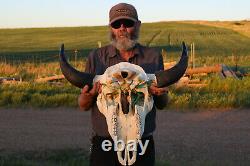 Buffalo Bison Head Skull Horns