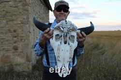 Buffalo Bison Head Skull Horns