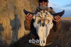 Buffalo Bison Head Skull Horns