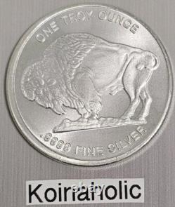 Buffalo Bison Indian 1oz. 999 Fine Silver Round, VARIOUS DESIGNS, Fast Ship