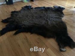 Buffalo Bison Leather Hide Robe Rug for cabin, western, native American man cave