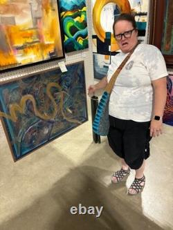 Buffalo/Bison OOAk Figurative Folk Art 14x11 Expressionism Abstract on canvas