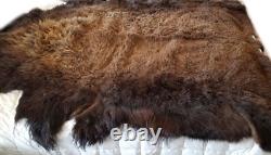 Buffalo Hide Rug,'Large' Premium Winter Coat Tanned Bison Rug, Made In The USA