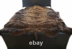 Buffalo Hide Rug,'Large' Premium Winter Coat Tanned Bison Rug, Made In The USA