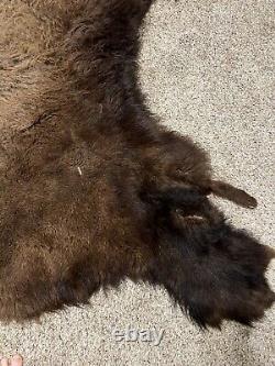 Buffalo Hide Rug,'Large' Premium Winter Coat Tanned Bison Rug, Made In The USA