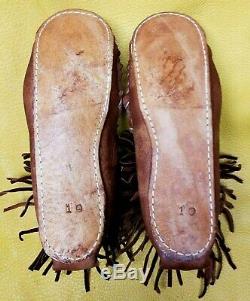 Buffalo Men's Size 10 Moccasins Tobacco Brown Pawnee Style indian Bison Leather