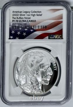 Buffalo Nickel 2022 American Legacy Collection 1 oz Silver High Relief NGC PF70