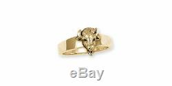 Buffalo Ring Jewelry 14k Gold Handmade Bison Ring BUF6-RG