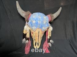 Buffalo Skull, Bison Skull, Painted, Ghost Dance, Native American